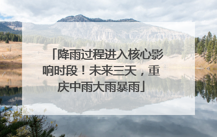 降雨过程进入核心影响时段！未来三天，重庆中雨大雨暴雨