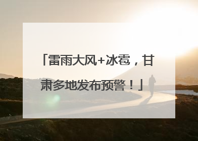 雷雨大风+冰雹，甘肃多地发布预警！