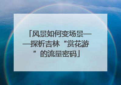 风景如何变场景——探析吉林“赏花游”的流量密码