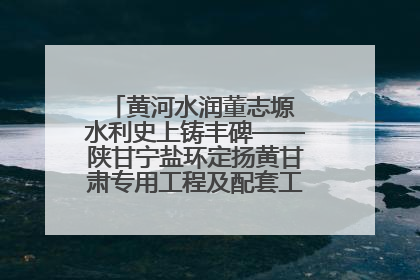 黄河水润董志塬 水利史上铸丰碑——陕甘宁盐环定扬黄甘肃专用工程及配套工程建设纪实