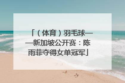 （体育）羽毛球——新加坡公开赛：陈雨菲夺得女单冠军