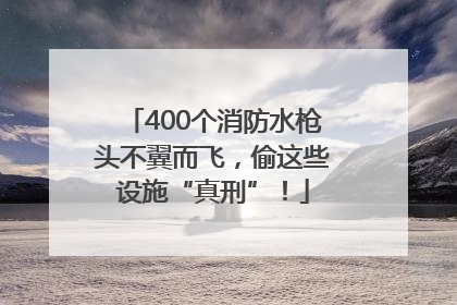400个消防水枪头不翼而飞，偷这些设施“真刑”！